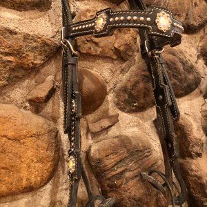 Black headstall & breastcollar set with reins!